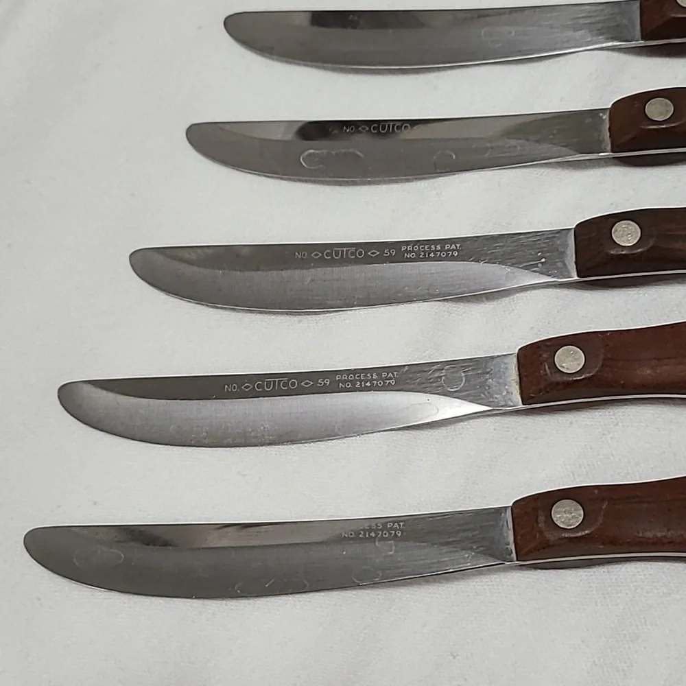 Cutco Vintage #59 Pat. No. 2147079, Set of 7 Smooth Blade Steak/table Knives - Picture 6 of 16